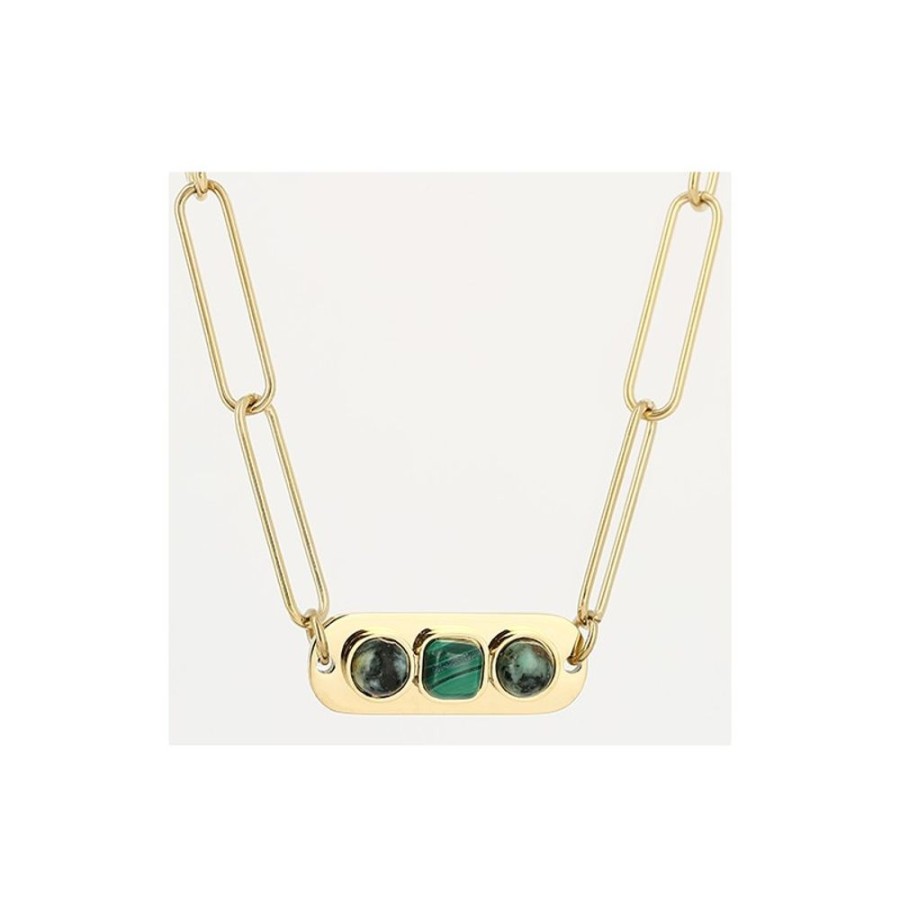 Bijoux Zag | Collier Zag Dore Malachite-Turquoise