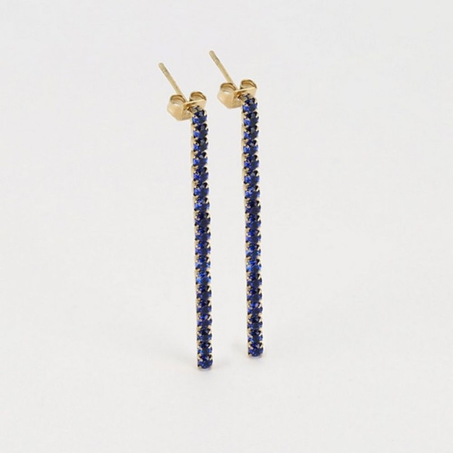 Bijoux Zag | Boucle Zag Dore Et Zircon Bleu