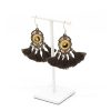 Bijoux Hypnochic | Boucles D'Oreilles Pompons Marron